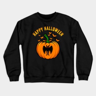 Funny Mothman Pumpkin Happy Halloween Crewneck Sweatshirt